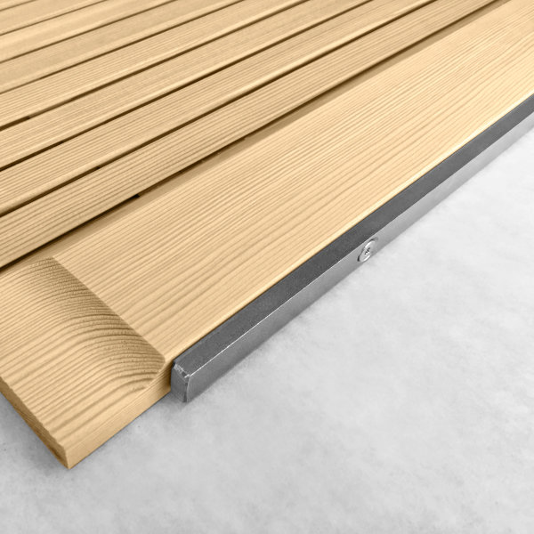 Weighting iron on wooden end rail